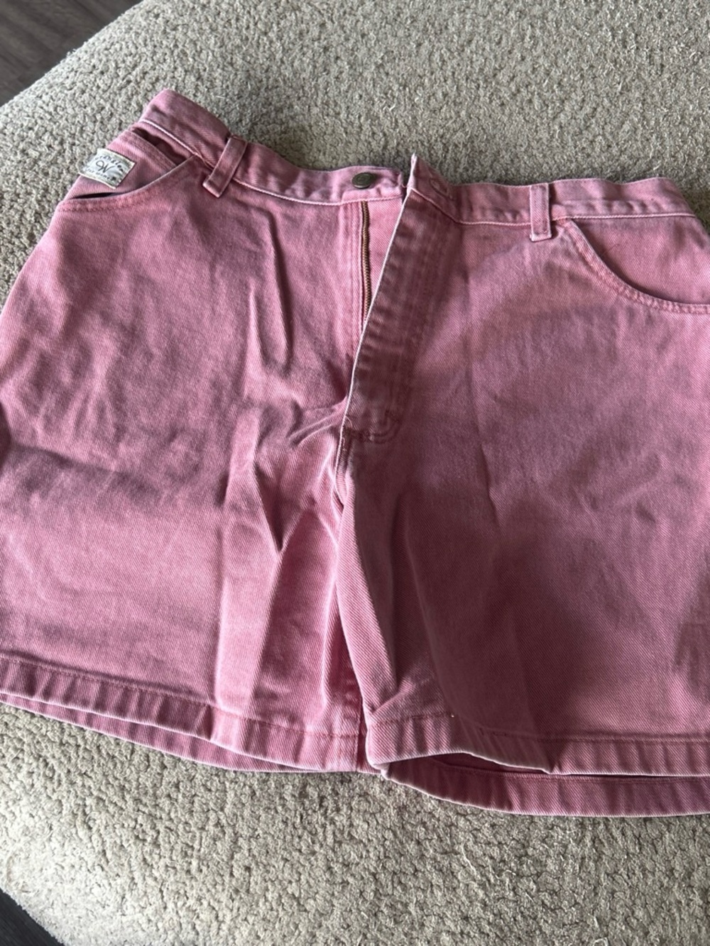 Wrangler High-Waist Pink Denim Shorts